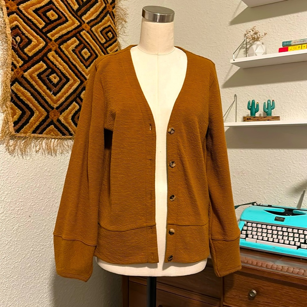 Madewell textured cardigan, small.